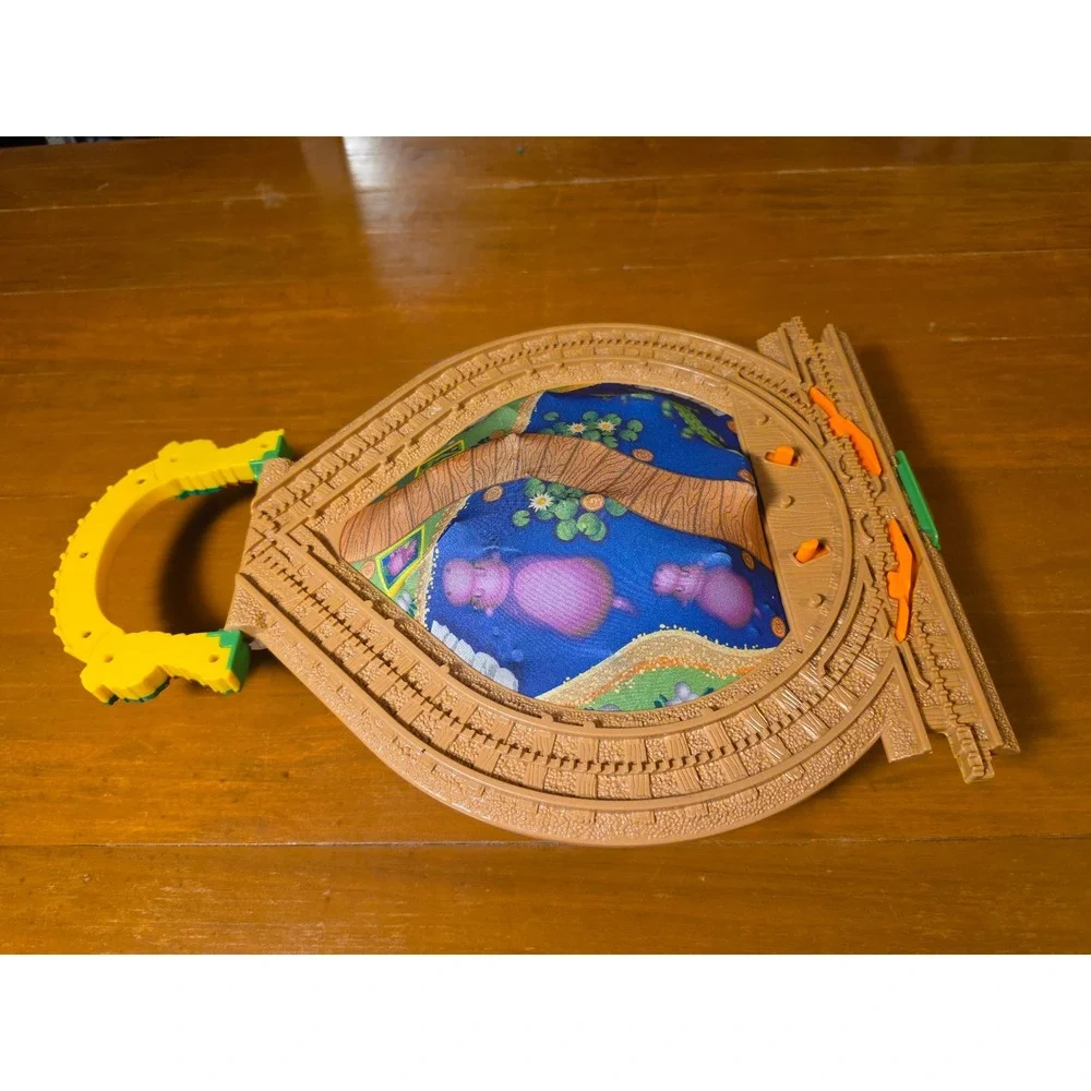 Fisher-Price GeoTrax Zoo Train Set Folding Track Engines Figures Lion Safari